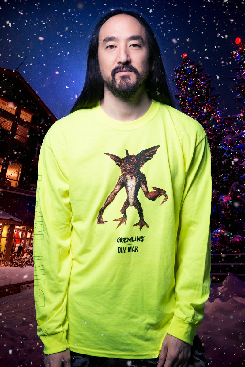 Dim Mak x Gremlins - Mohawk Long Sleeve Tee - Safety Green