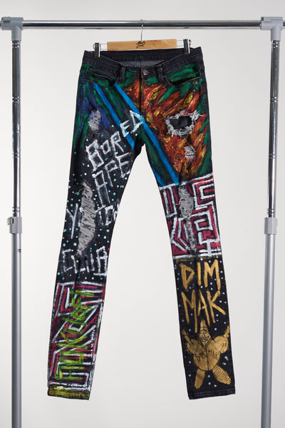 AOKI 1 OF 1 - BORED APE PAINTED JEANS #668
