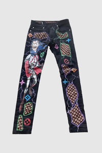 AOKI 1OF1 HIROQUEST HYRO DESIGNER PATCHES BLACK JEANS #989