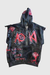 AOKI 1OF1 X DUST OF GODS LISTEN TO YOUR HEART MESH HOODIE #992