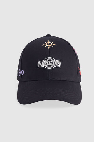 DIm Mak x Digimon - Digimon Allover Crest Cap - Black