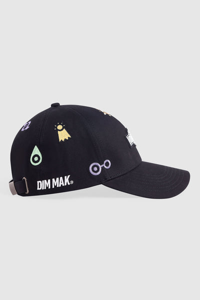 DIm Mak x Digimon - Digimon Allover Crest Cap - Black