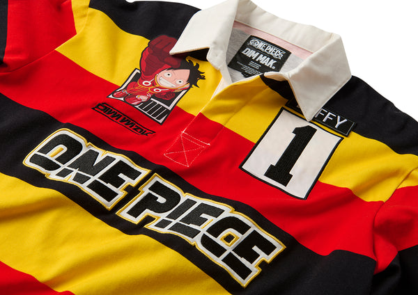 Dim Mak x One Piece - Luffy Rugby Shirt - Red/Yellow