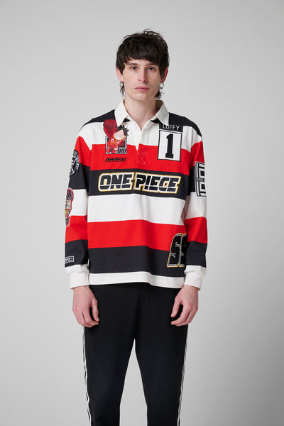 Dim Mak x One Piece - Luffy Rugby Shirt - Red/White