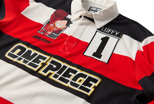 Dim Mak x One Piece - Luffy Rugby Shirt - Red/White