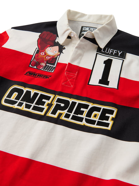 Dim Mak x One Piece - Luffy Rugby Shirt - Red/White