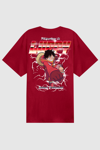 Dim Mak x One Piece - Luffy Graphic Tee - Cardinal Red