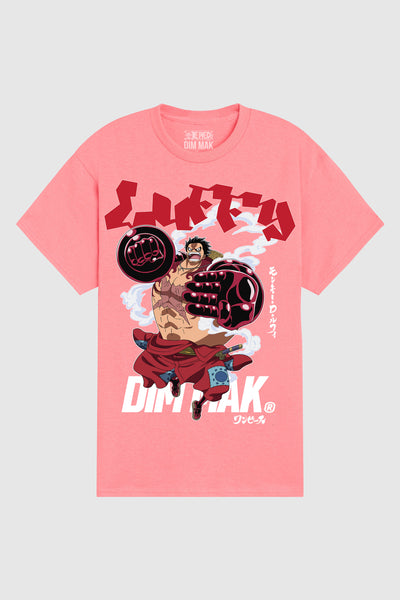 Dim Mak x One Piece -  Fourth Gear Tee - Safety Pink