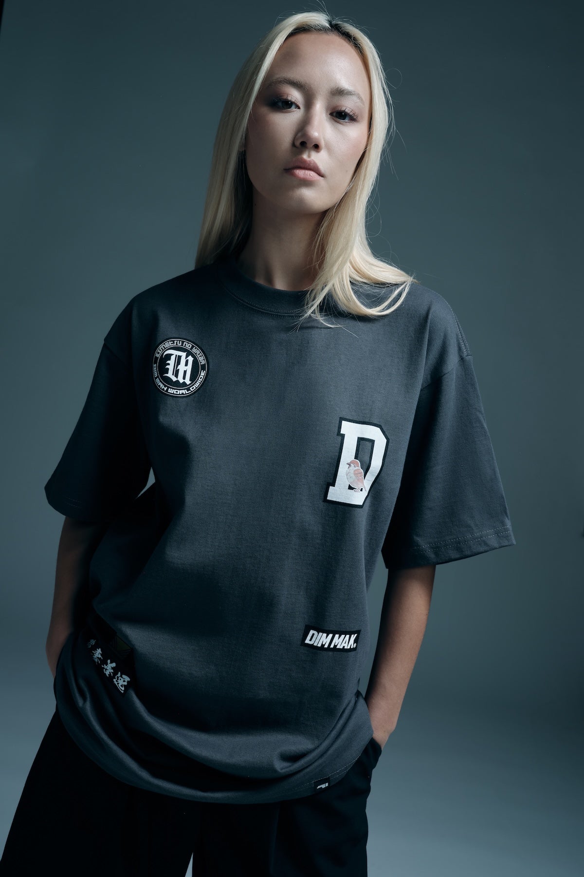 Dim Mak x Demon Slayer - Heirloom Oversized Tee - Charcoal