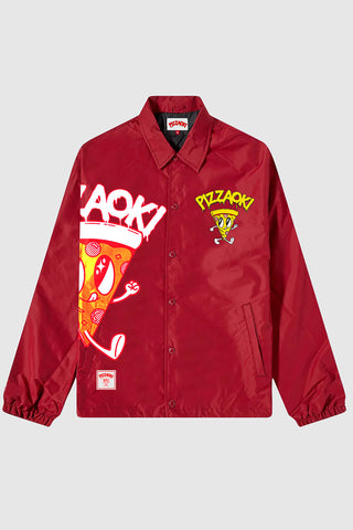 Pizzaoki Graphic Coach Jacket - Red