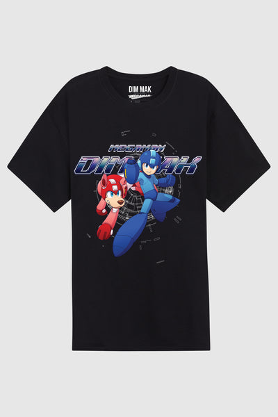 Dim Mak x Mega Man - Mega Man and Rush Tee - Black