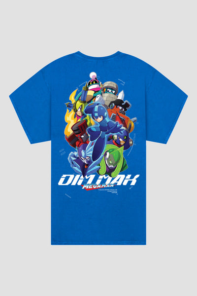 Dim Mak x Mega Man - Mega Man and Rush Tee - Neon Blue