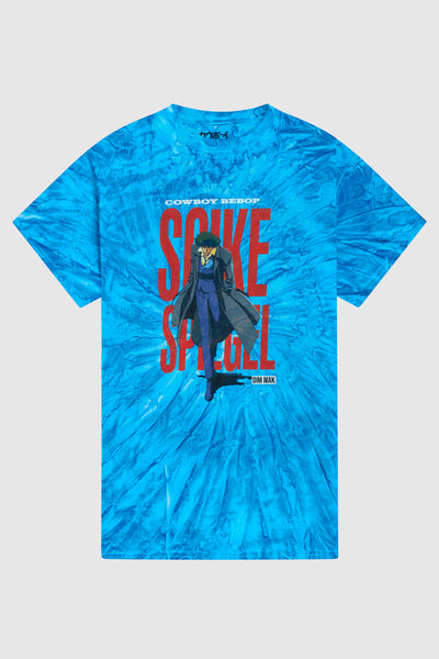 Dim Mak x Cowboy Bebop - Spike Spiegal Tee - Neon Blue Tie Dye