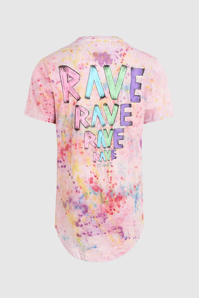 DMMK Rave High Low Pink Rainbow Swirl Tee #47