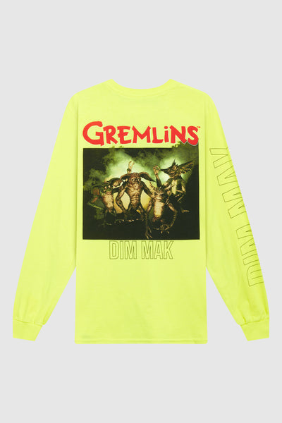 Dim Mak x Gremlins - Mohawk Long Sleeve Tee - Safety Green