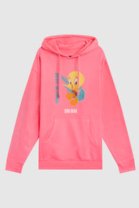 Dim Mak x Space Jam: A New Legacy - Tweety and Sylvester Hoodie - Safety Pink