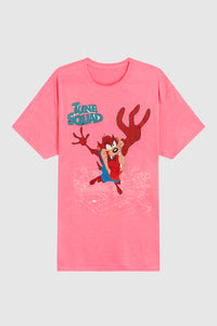 Dim Mak x Space Jam: A New Legacy - Taz Tshirt - Safety Pink