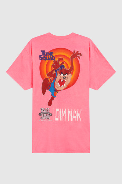 Dim Mak x Space Jam: A New Legacy - Taz Tshirt - Safety Pink
