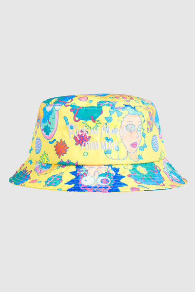 DIM MAK x RICK AND MORTY - Embroidered Rick and Morty Bucket Hat - Yellow