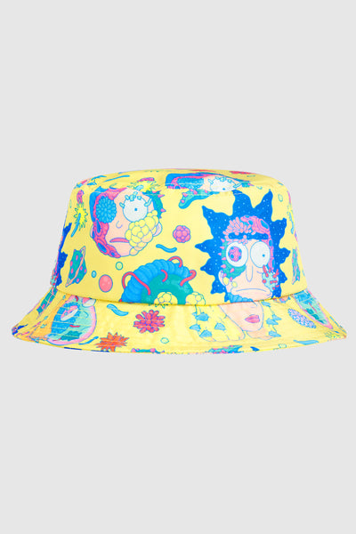 DIM MAK x RICK AND MORTY - Embroidered Rick and Morty Bucket Hat - Yellow
