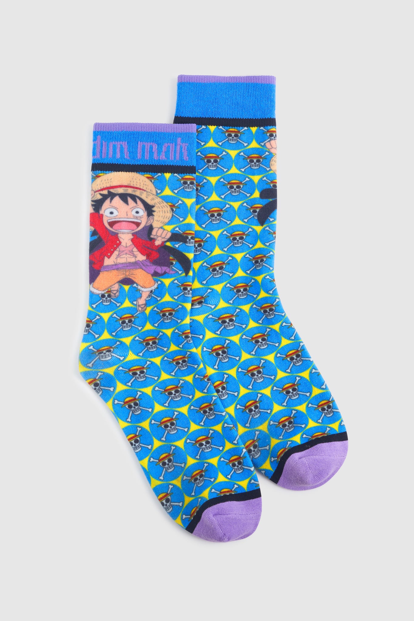 CAPSLAB One Piece Cotton City Socks | Skull and Luffy