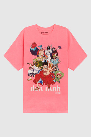 Dim Mak x One Piece - Straw Hat Tee - Safety Pink