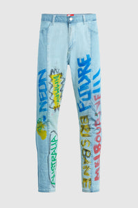 "Australia Tour" - Hand Painted Jeans by Steve Aoki #2