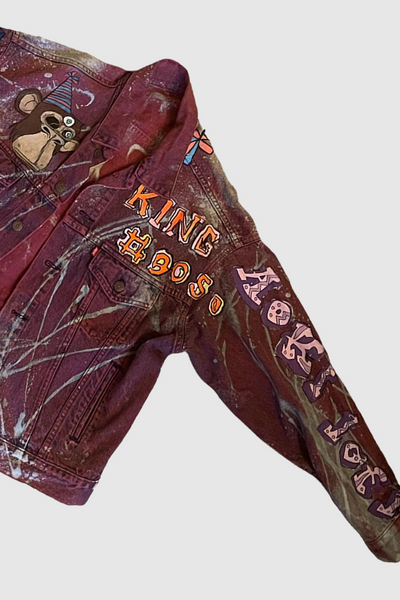 **TOMORROWLAND 2022 FIT** AOKI 1OF1 BAYC KING #9050 PAINTED DENIM JACKET #708 + BAYC #3719 PAINTED JEANS #663